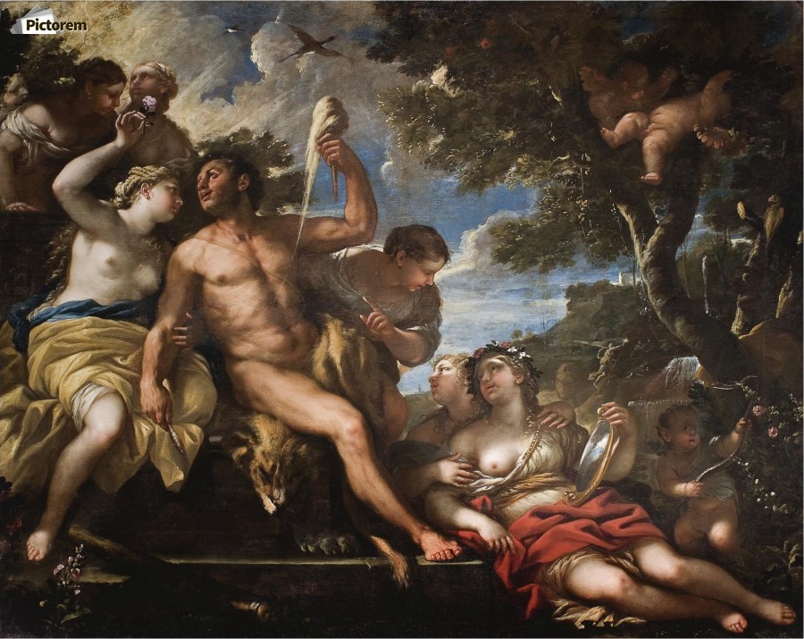 Hercules and Omphale by Luca Giordano Wall Art